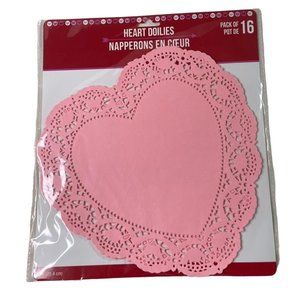 Pink Heart Doilies Paper Romance Valentine Day Ephemera 16 Pack Crafts u Junk Jo